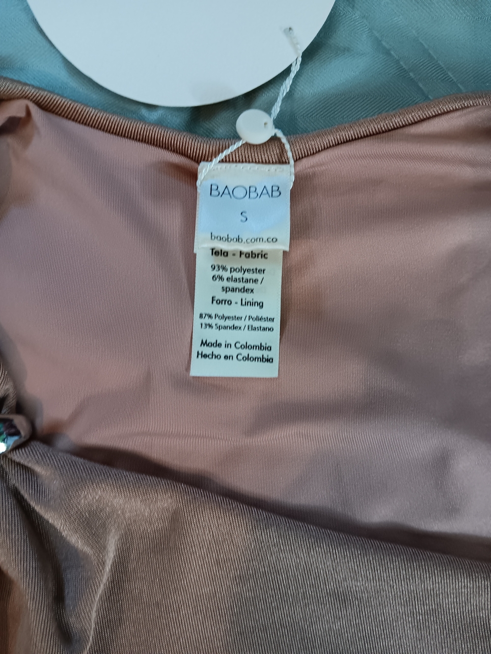 Baobab Collection One-Shoulder Dress in Blush Pink and Champagne